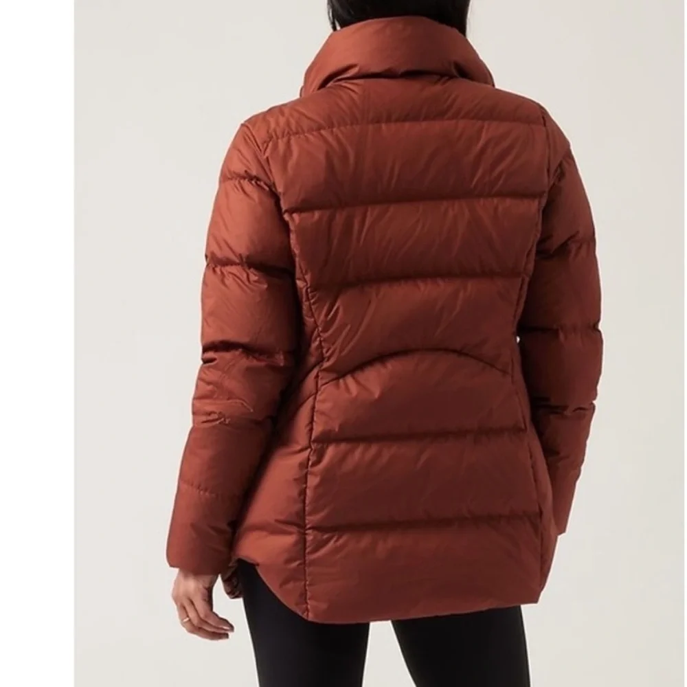 ATHLETA Downtown Puffer Jacket Ancient Mahogany Size XS - Picture 4 of 12